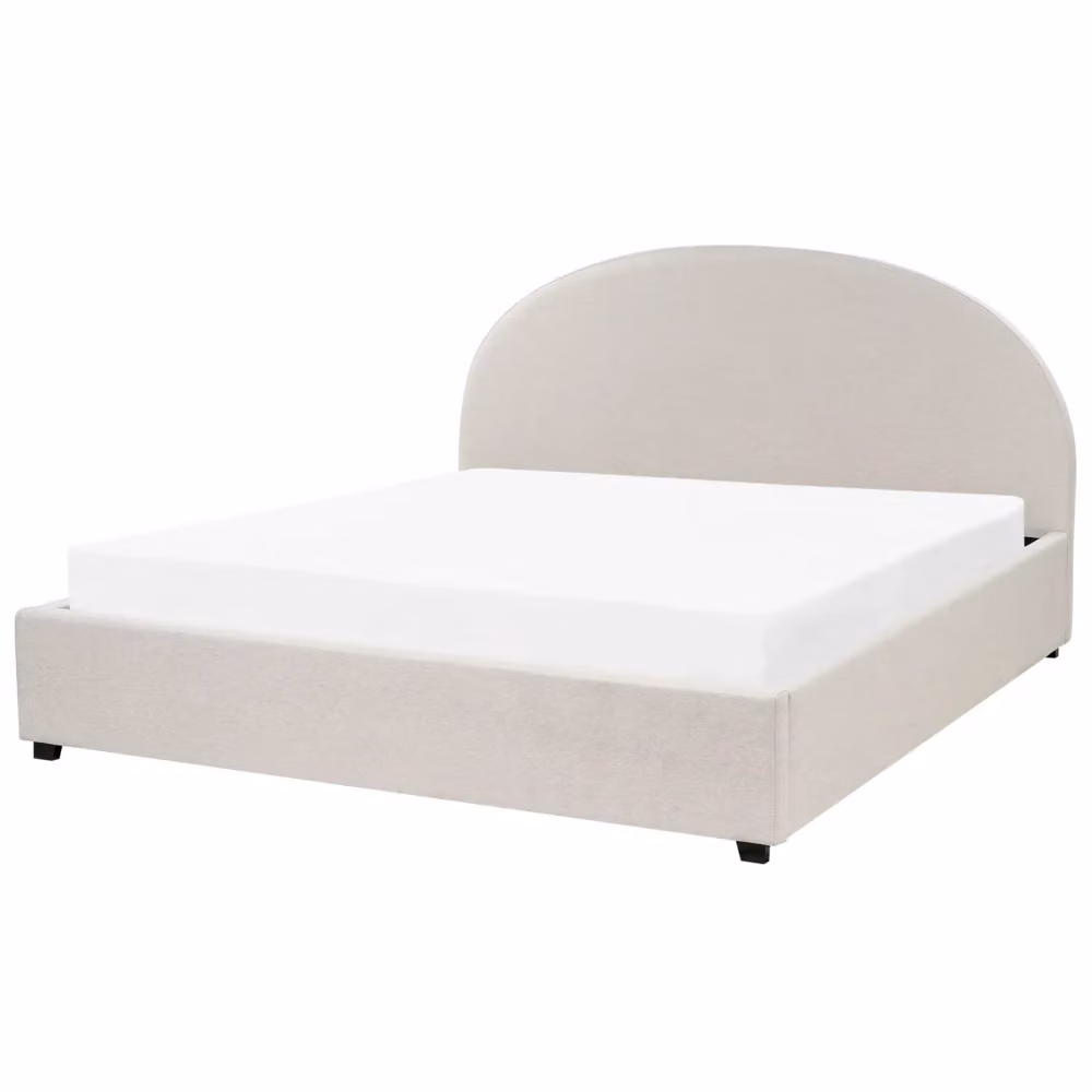 Letto matrimoniale contenitore BELIANI stile retrò beige L/P: 180 x 200 cm – 2