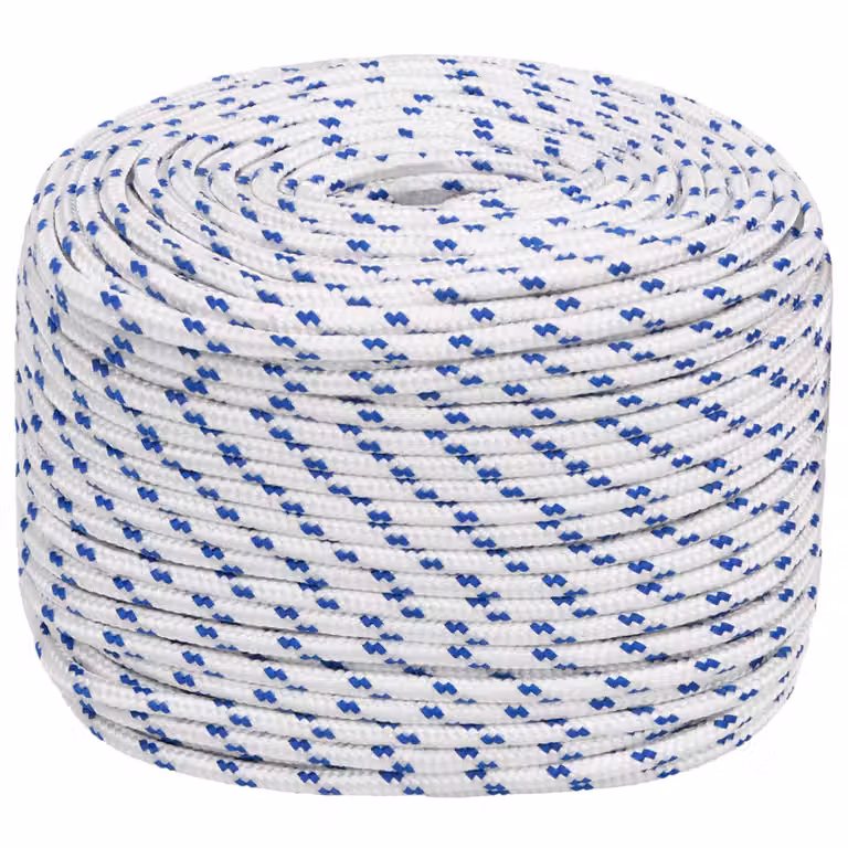 Corda multiuso vidaXL in plastica Bianco e Blu, Lunghezza: 25 m, Diametro: 10 mm