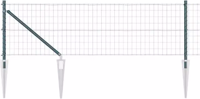 Recinzione da Giardino | Recinzione con Posto Verde 0,6 x 50 m Acciaio e PVC