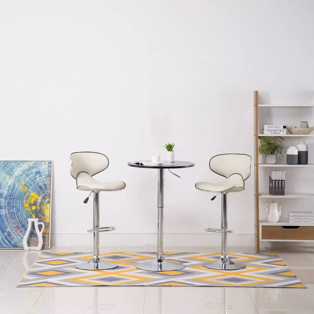 Set di 2 sgabelli da bar vidaXL in similpelle beige con seduta girevole a 360 gradi