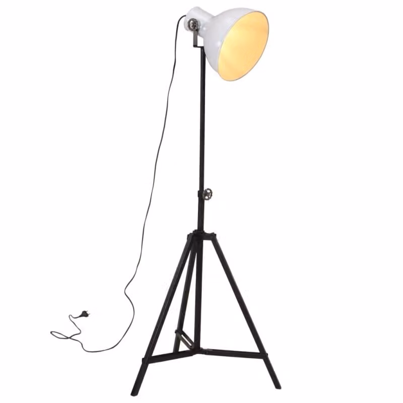 vidaXL Lampada da terra 25 W Bianco 61x61x90/150 cm E27