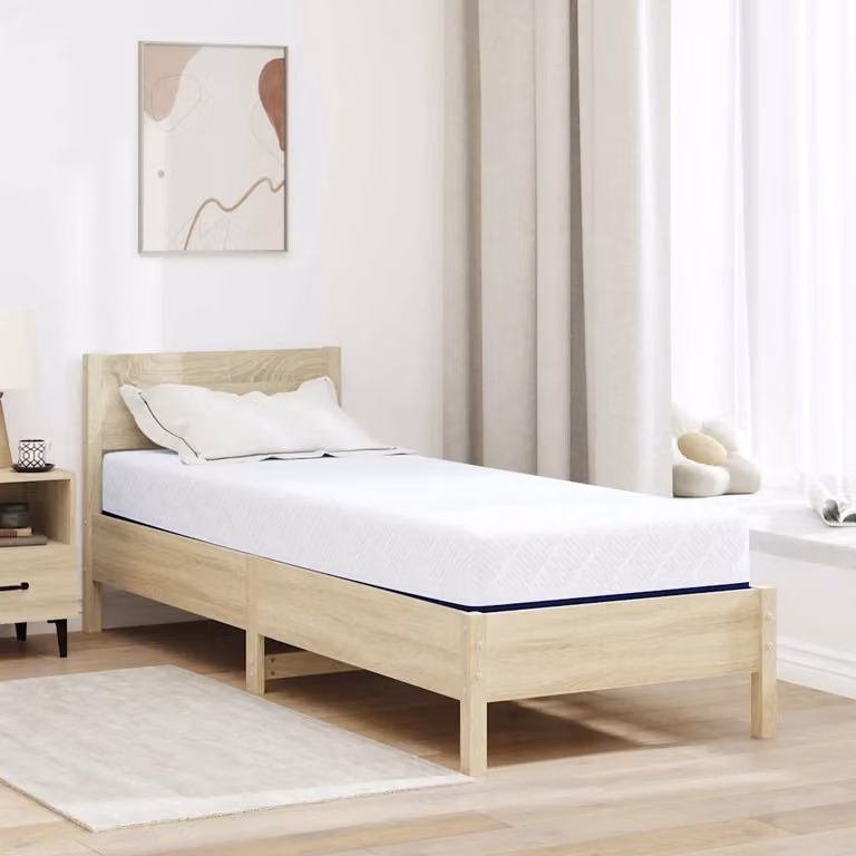 Materasso vidaXL con gel e regolazione della temperatura, Bianco e Blu, L: 70 cm x P: 200 cm