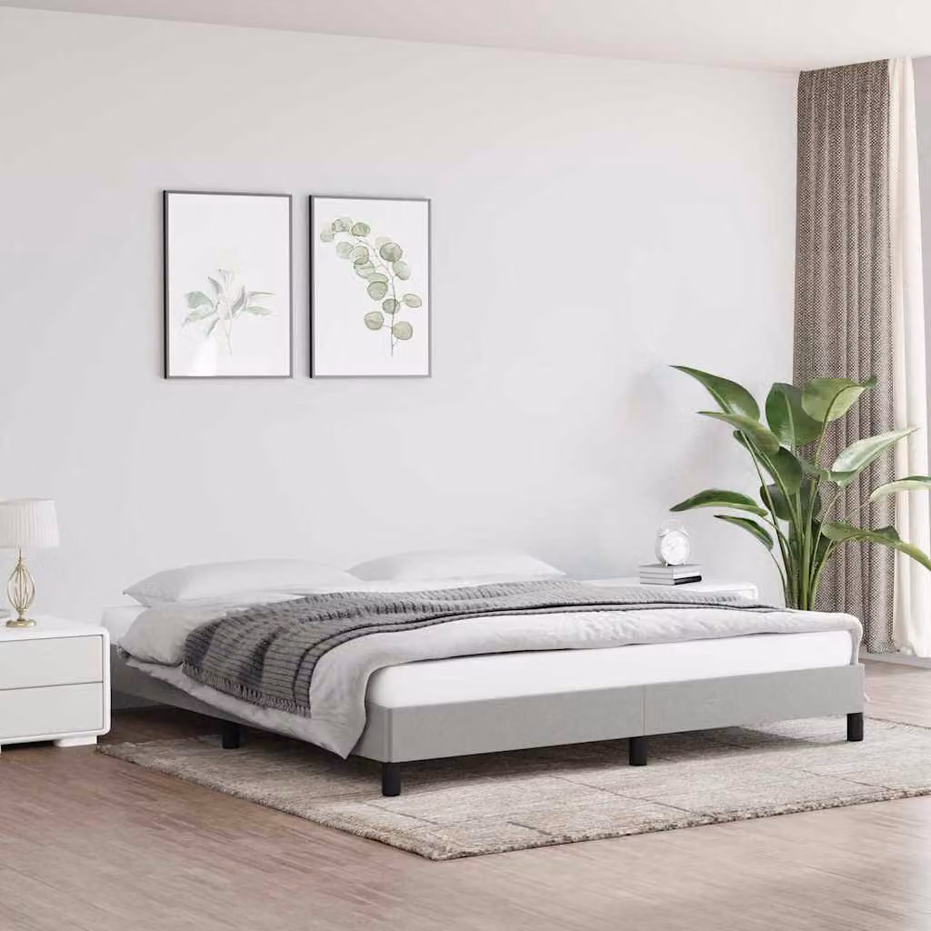 vidaXL Giroletto senza Materasso Grigio Chiaro 180x200 cm Tessuto