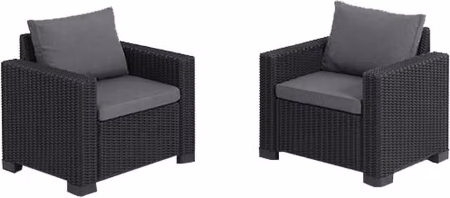 Set Poltrone da Esterno Keter California in Resina Colore: Grafite