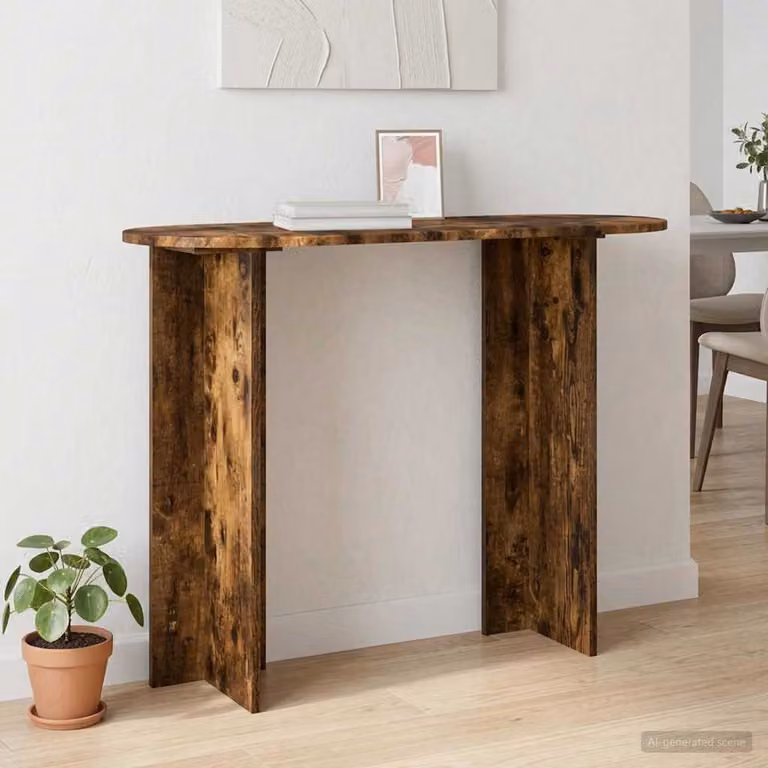 vidaXL Tavolo consolle moderno in rovere fumo marrone L 100 cm, P 39,5 cm, H 75 cm