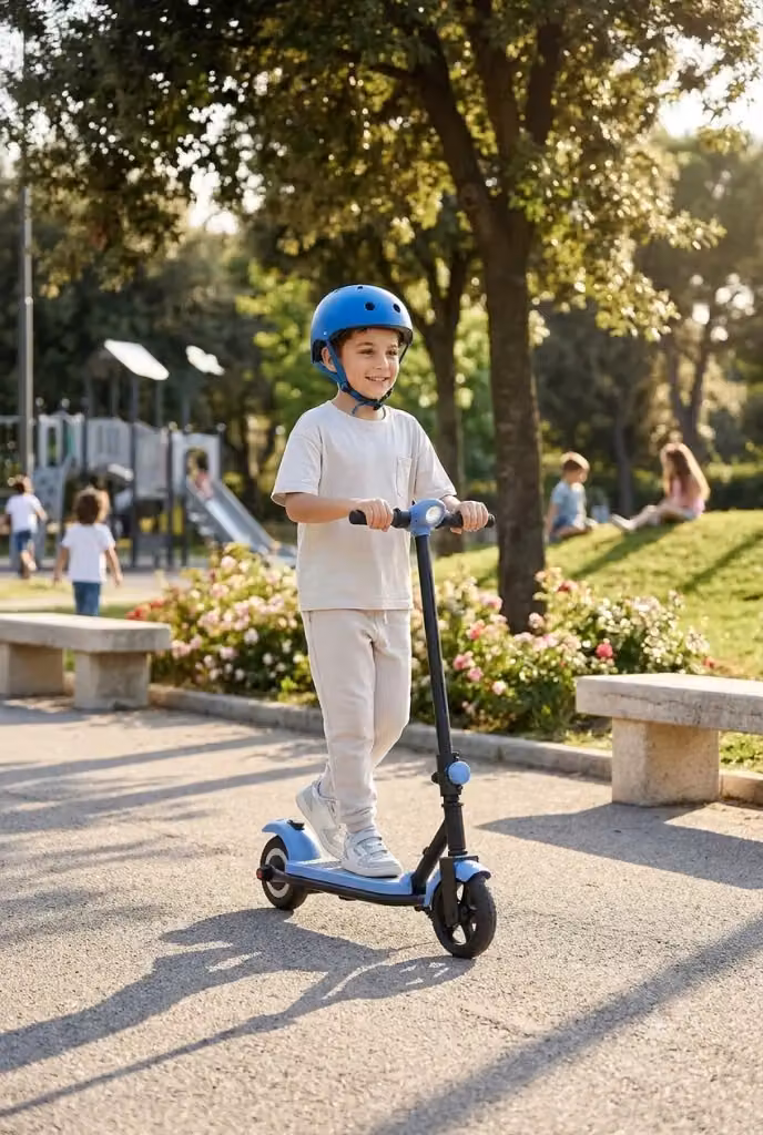 Monopattino Elettrico per Bambini Flower GIORDANOSHOP Blu con Batteria Ricaricabile e Luci e Suoni – 2