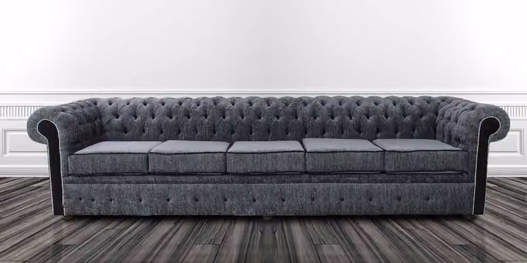 Chesterfield 5 Sitzers Klassische Luxus Barock Rokoko Sofa Couch Leder