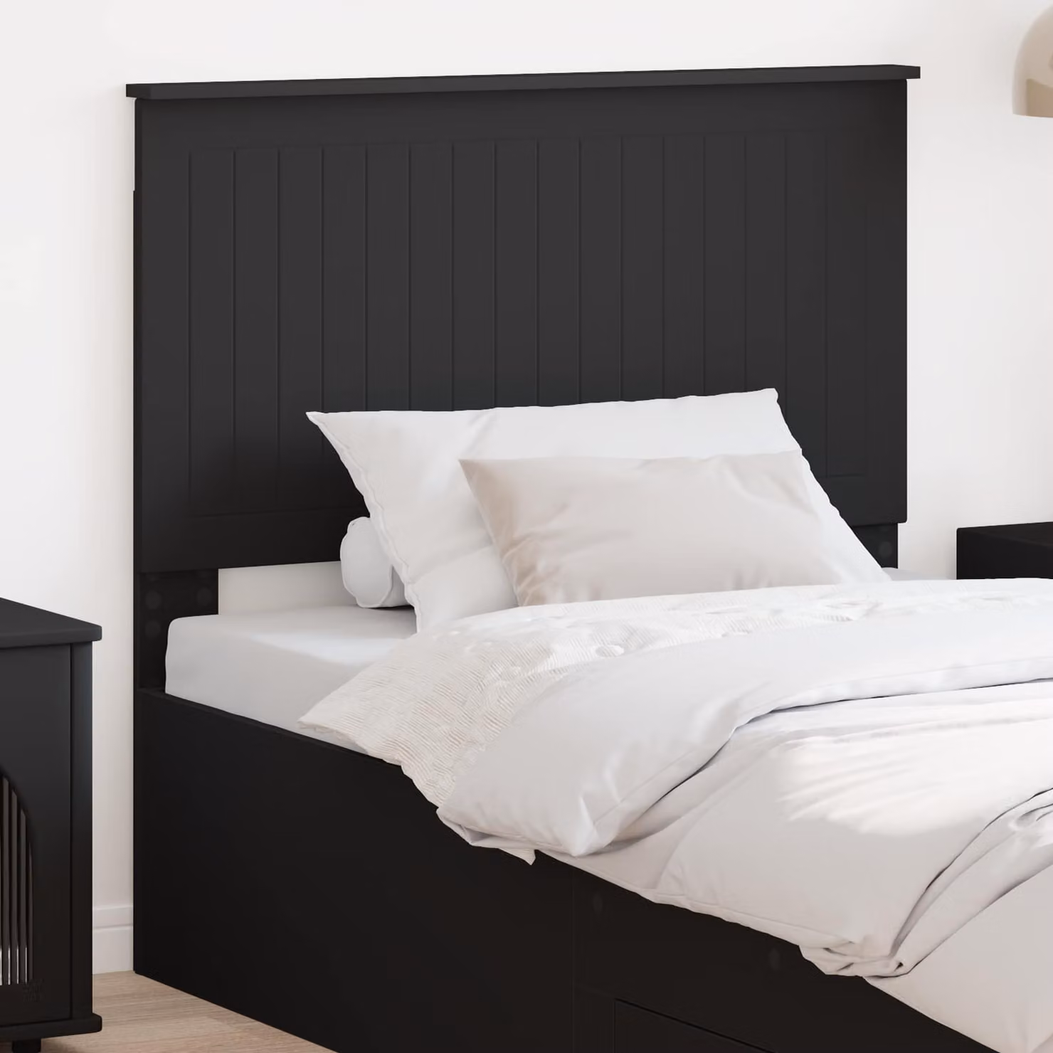 Testiera per letto moderna vidaXL in legno ingegnerizzato nero opaco