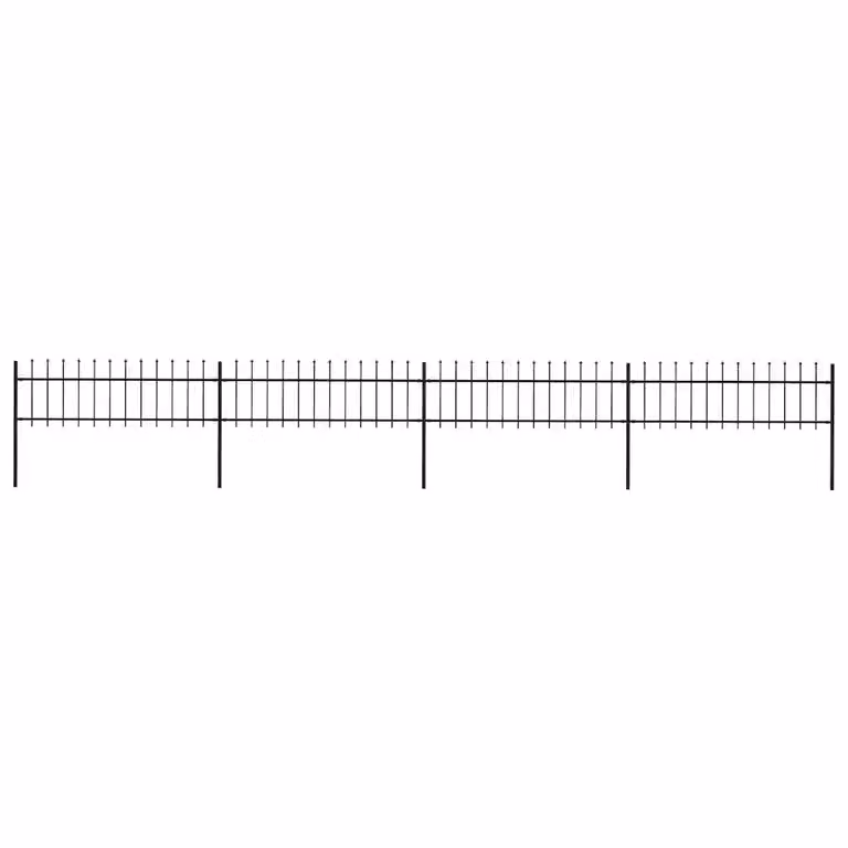 Recinzione da giardino vidaXL con punta a lancia in acciaio nero L: 671 cm, H: 60 cm