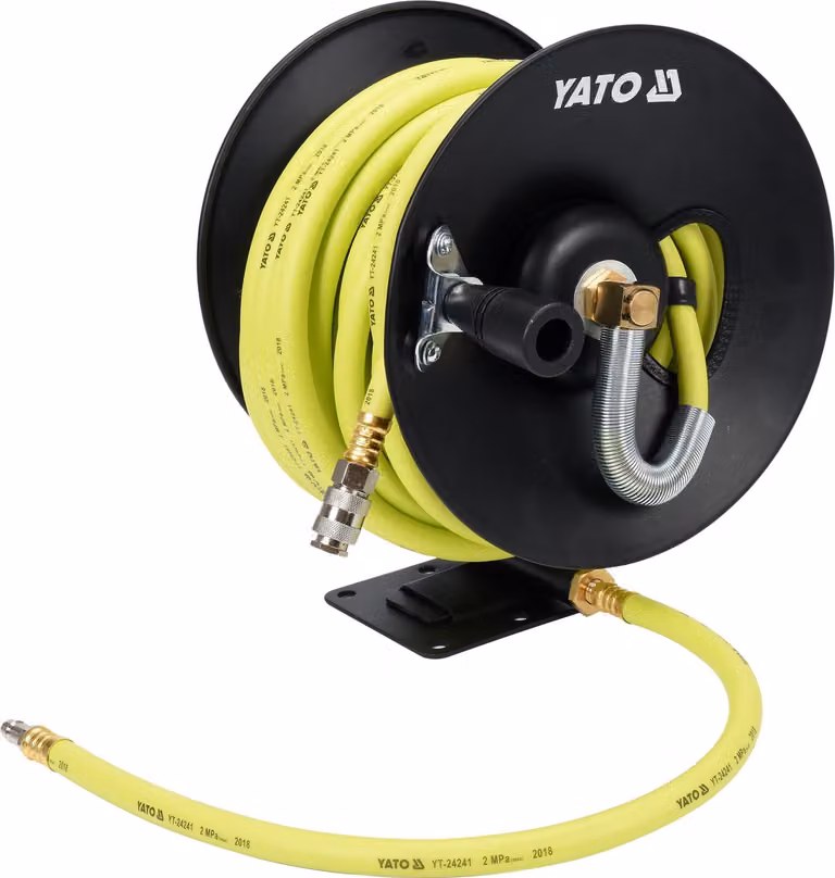 Tubo flessibile per aria compressa ibrido su avvolgitore da 15 m, 9,5 mm
