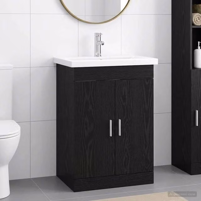 Set di mobili per il bagno Rovere Nero 61 x 40 x 84,5 cm 3404351