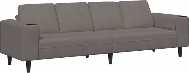 Divano | Divano da soggiorno | Sofa Grigio chiaro 250 x 77 x 76 cm Tessuto in Cords