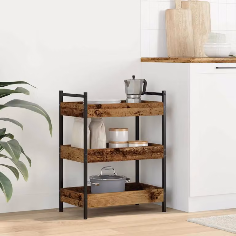 vidaXL Carrello da Cucina Moderno in Legno Marrone L/P/H: 50 x 30 x 70 cm