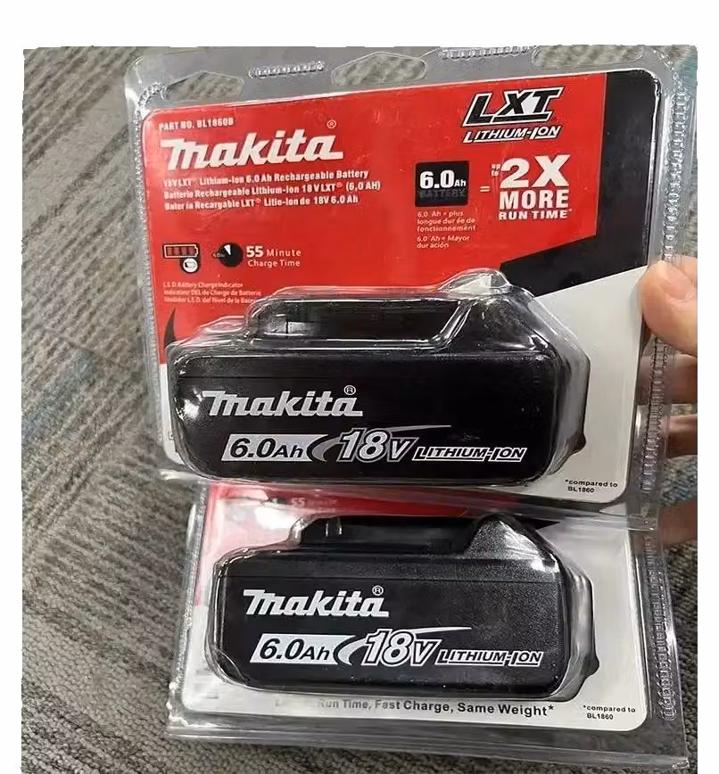 Batteria agli ioni di litio, alta capacità, compatibile con utensili elettrici da 18V, Makita 18V 6.0AhX2