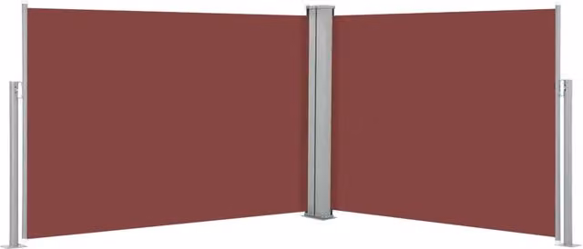 Tenda da sole laterale retrattile/schermo privacy per patio giardino terrazza balcone 120 x 1000 cm marrone 02_0007405