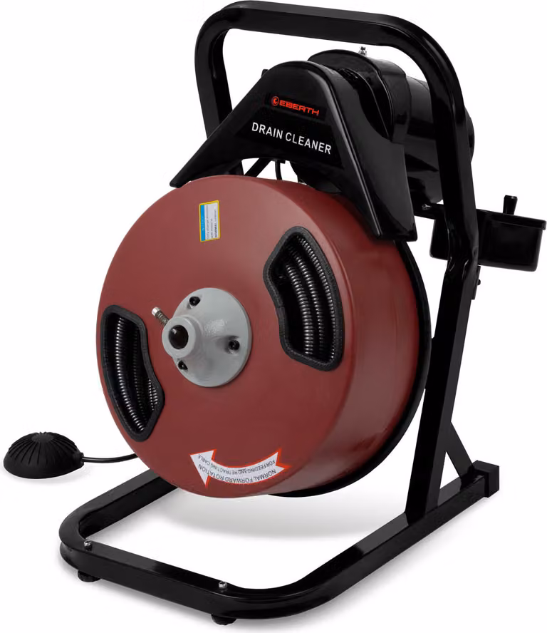 Macchina per la pulizia dei tubi EBERTH elettrica con spirale da 20 m, motore da 400 W, diametro della spirale di 13 mm, per tubi di diametro compreso tra 5 e 10 cm,