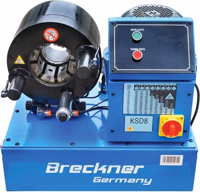 Pressa per crimpare tubi oleodinamici ad alta pressione Breckner Germany con cambio rapido, blu, diametro tubi fi 6-51 mm, 220V 3kW – 1