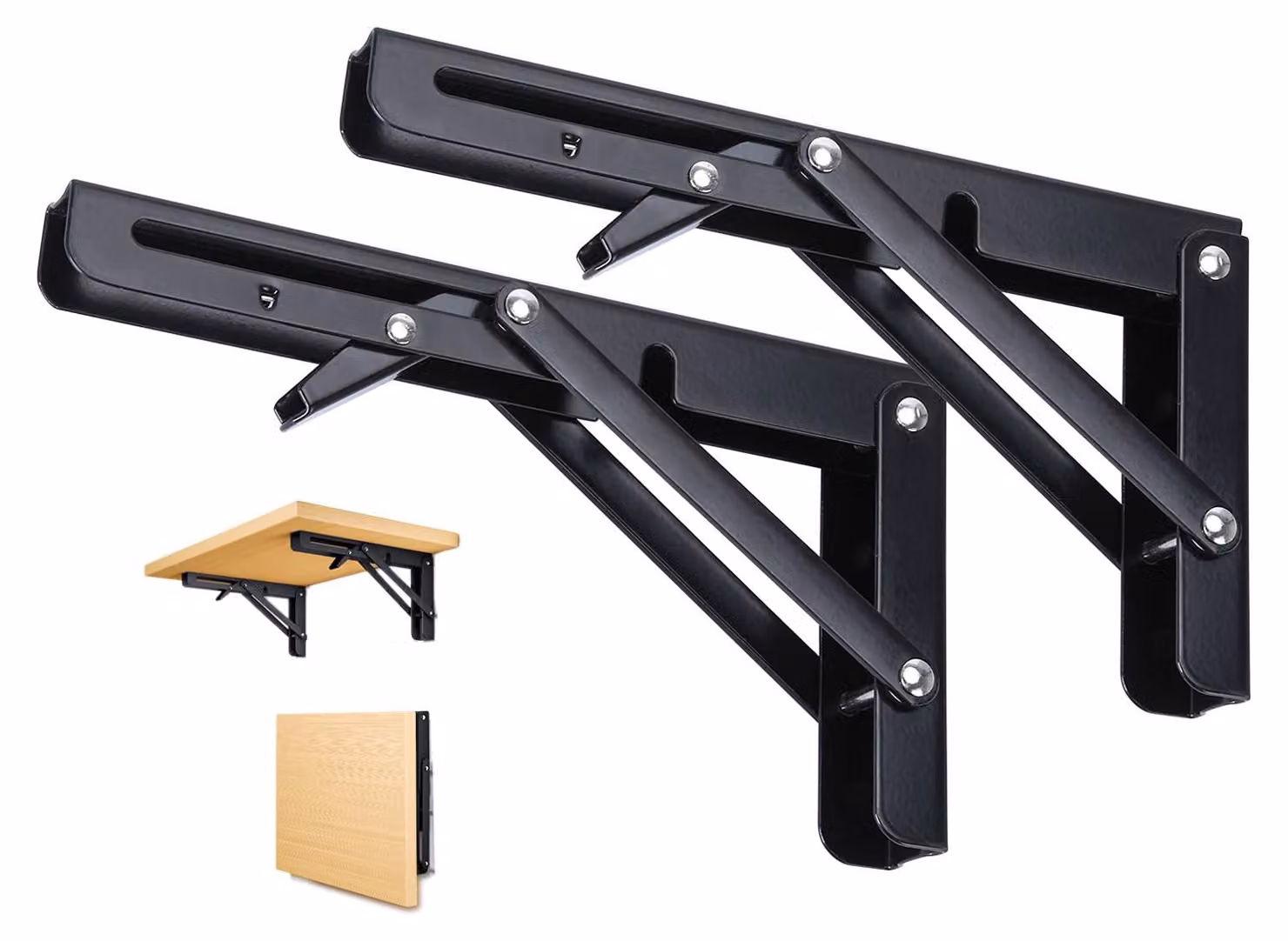 Console a parete da 400 mm, 2 pezzi, supporti robusti in acciaio inossidabile per ripiani