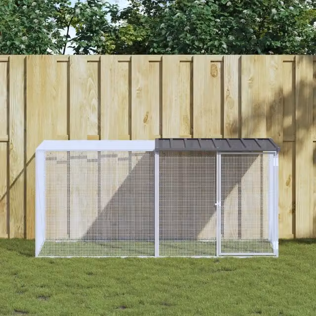 Gabbia per polli con tetto antracite 203x98x90 cm 3189039
