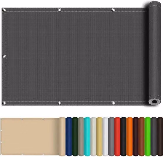 Telo ombreggiante rettangolare - Protezione dal sole - Creare ombra negli spazi esterni - Poliestere impermeabile - 360x640 cm - Grigio scuro