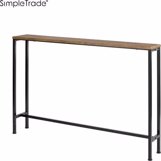 Tavolino consolle metallico - Tavolo - 120x80x20 cm - Metallo - Legno