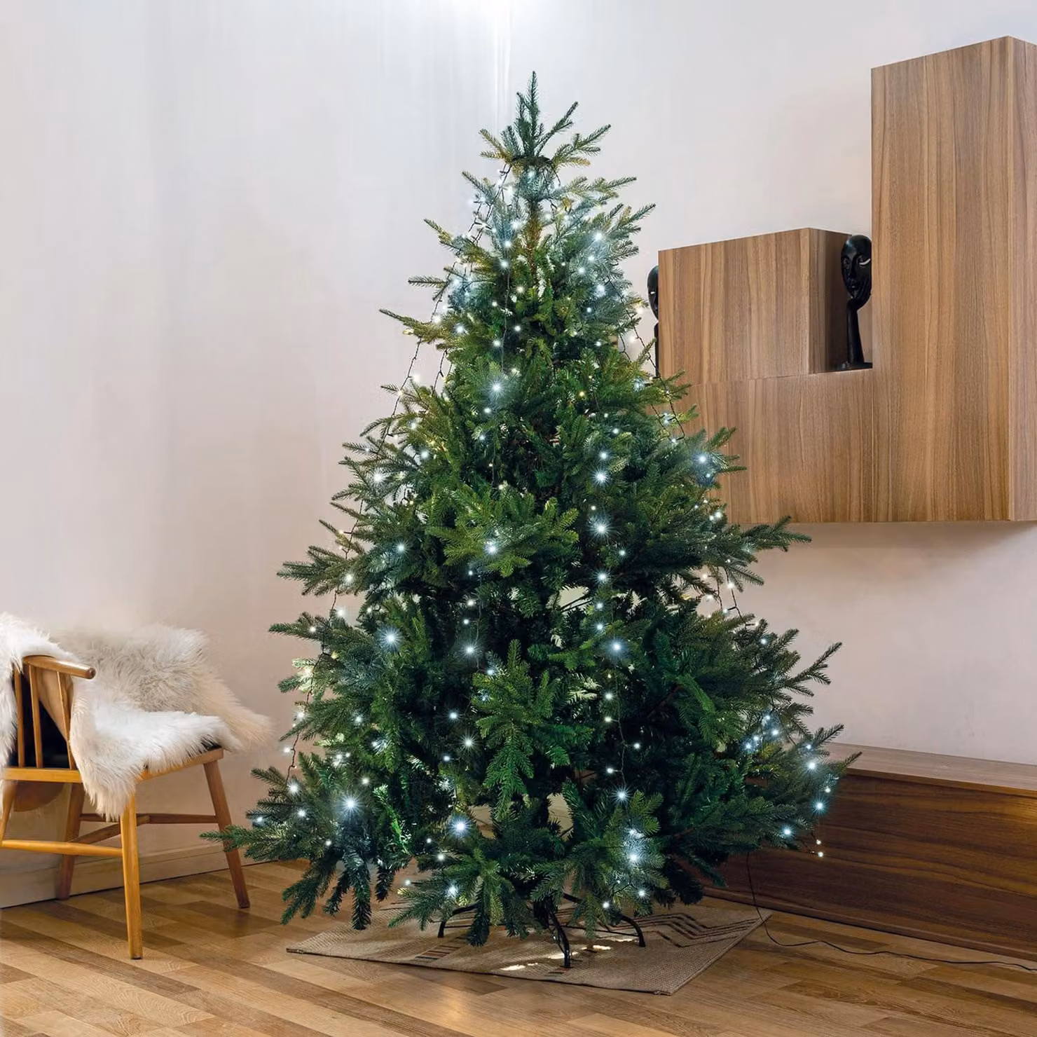 Catena luminosa a LED per albero di Natale - 1,9 metri - 120 LED, luce bianca fredda - grado di protezione IP44