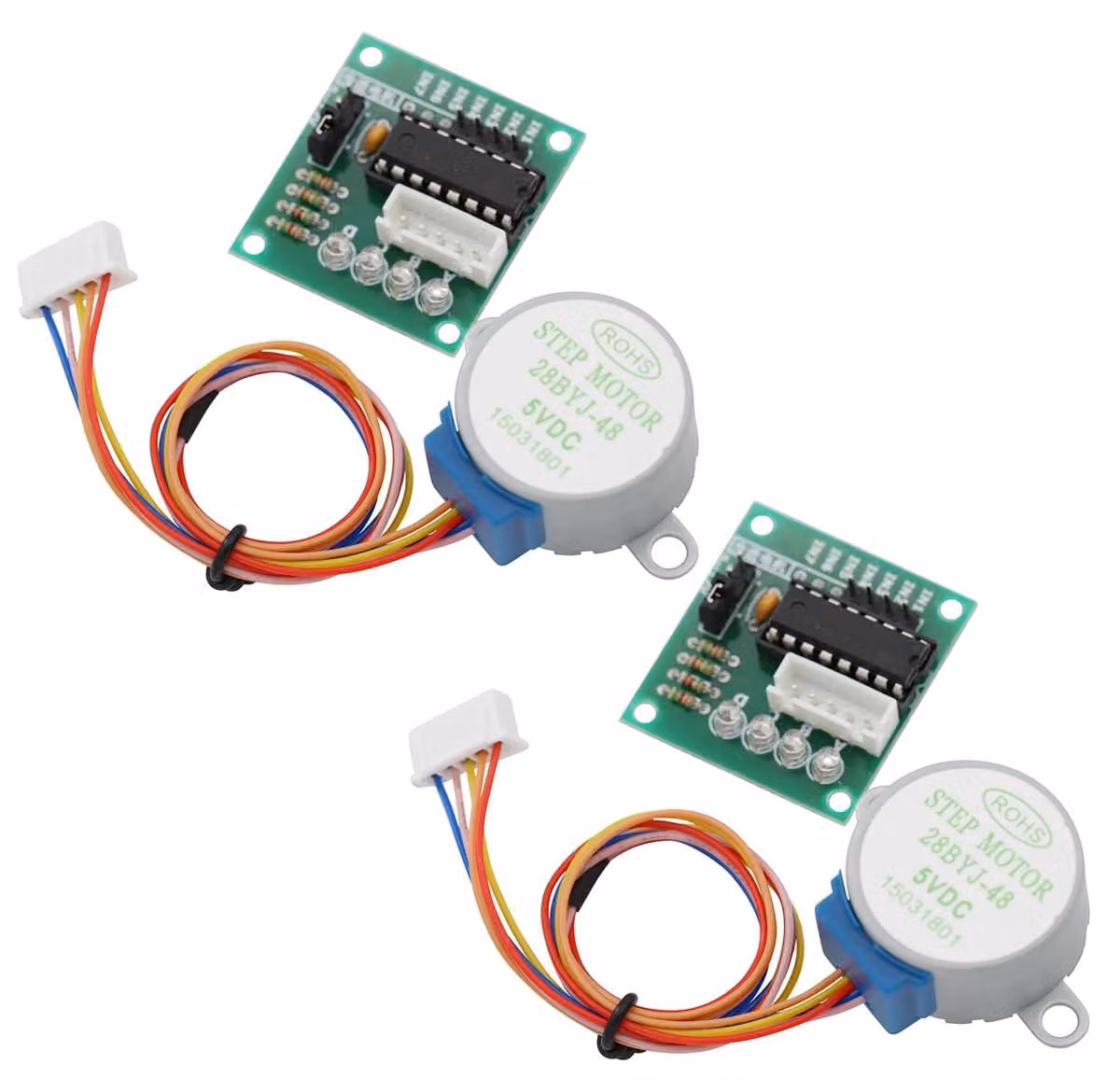 2 set di motori passo-passo con modulo di test del driver, a 5V e a basso rumore
