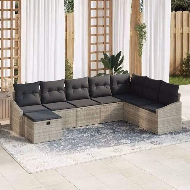 Set di divani 9 pz polyrattan 3360663