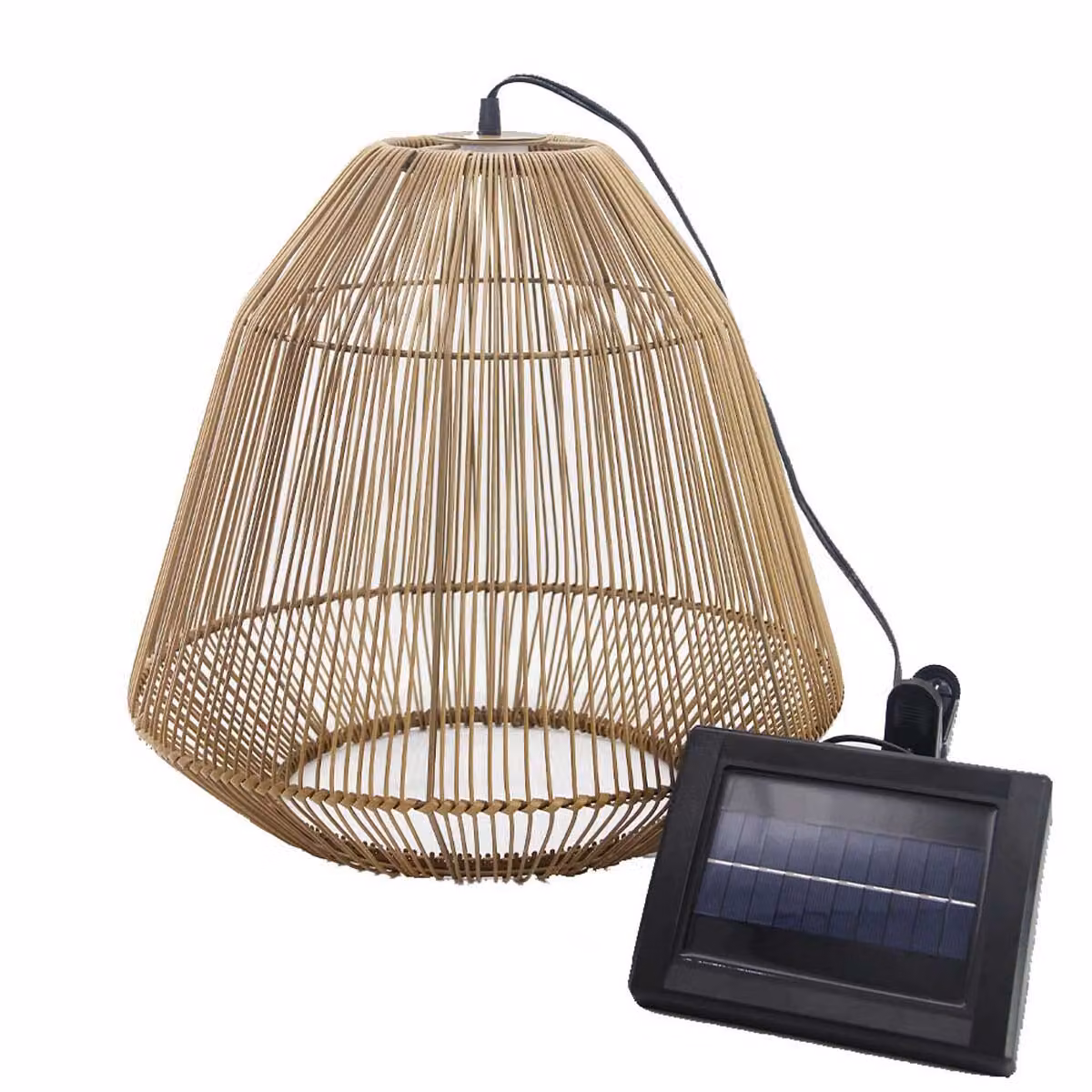MAYA lampada a sospensione a LED bianco caldo in stile bohémien in vimini H39cm