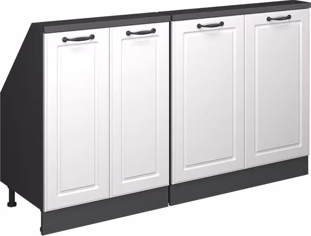 Set di mobili sottotetto Rion Bianco rustico/Antracite Set di 2 Vicco
