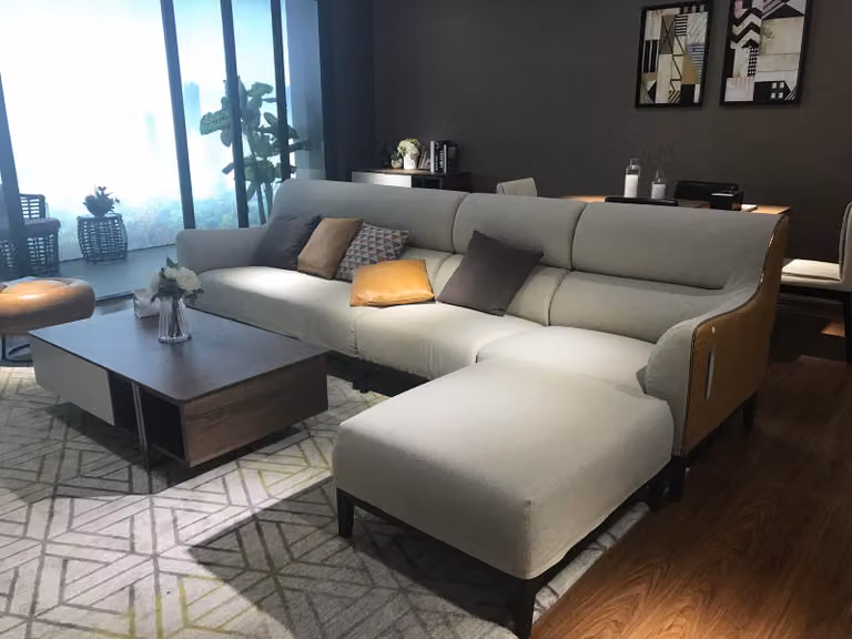 Textil Sofa Couch Polster Sitz Garnitur Wohn Landschaft Sofas Couchen L-Form
