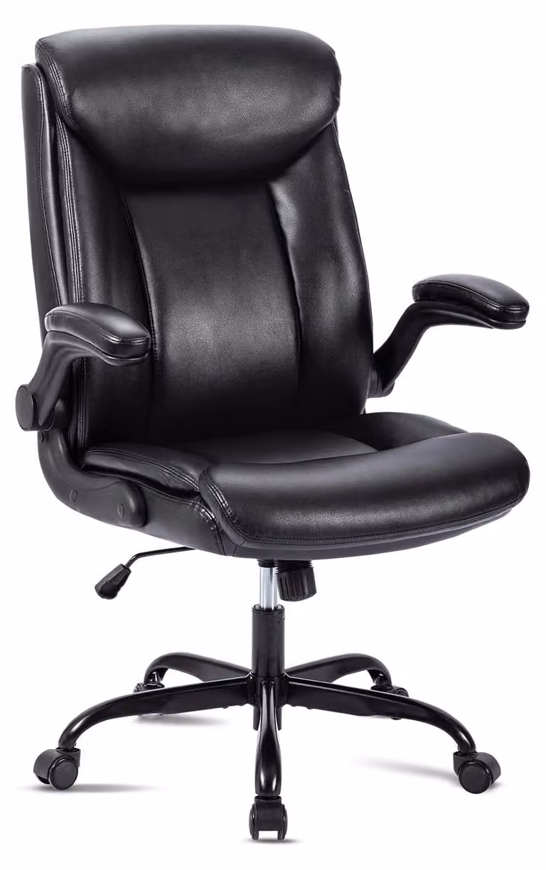 Sedia da ufficio ergonomica, realizzata in ecopelle, regolabile e confortevole