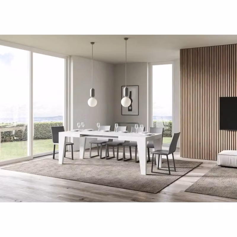 Tavolo allungabile rettangolare ITAMOBY Bianco Frassino con piano estensibile – 2