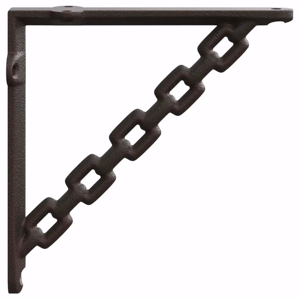 Set di 12 supporti per mensole da parete vidaXL in acciaio inossidabile, colore marrone – 2