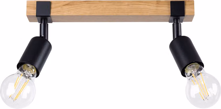 Faretto spot LIMERO nero-legno 2xE27x15W legno, dimensioni: 14x15x38 cm, IP20 Pure Lume