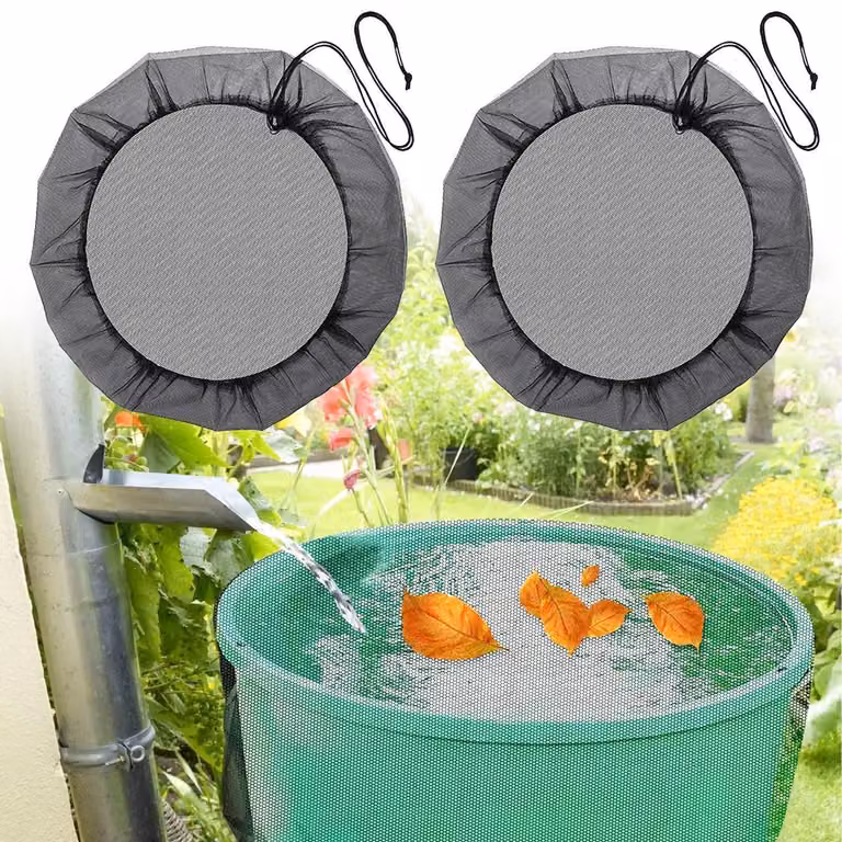 Contenitori per rifiuti da esterno, modello a rete, 60 cm, con coperchio regolabile e cordoncino, confezione da 2 pezzi