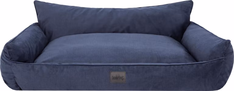 Cuccia per cani, cestino per cani, divanetto per cani, cuscino per cani, lettino per animali, posto letto, materasso per cani, lavabile - Joker - 106 x 80 cm [Taglia: XXL] - Blu navy Fancy
