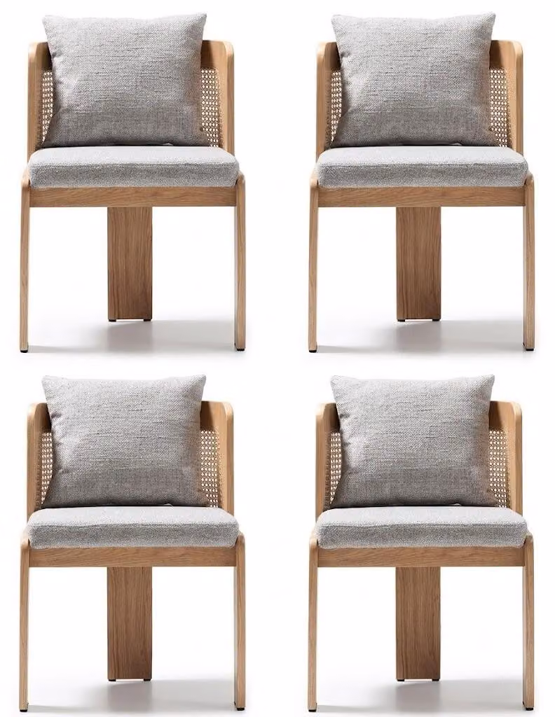 Sedie design, colore bianco, imbottitura in tessuto, struttura in legno, stile moderno, classico, scandinavo, elegante