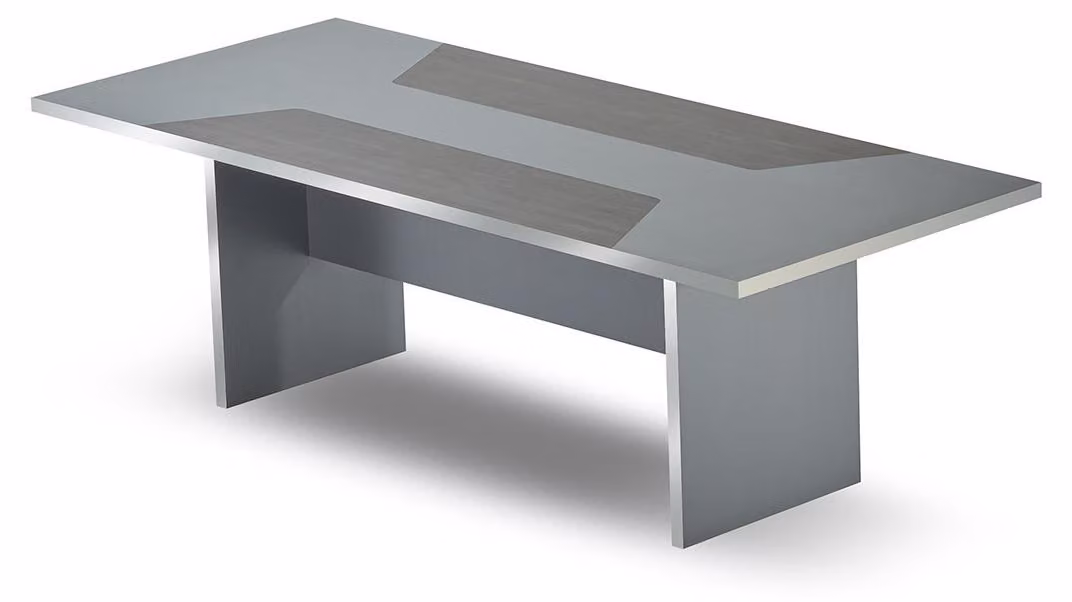 Silber Konferenztisch Holz Büroeinrichtung Modern Rechteckig Bürotisch