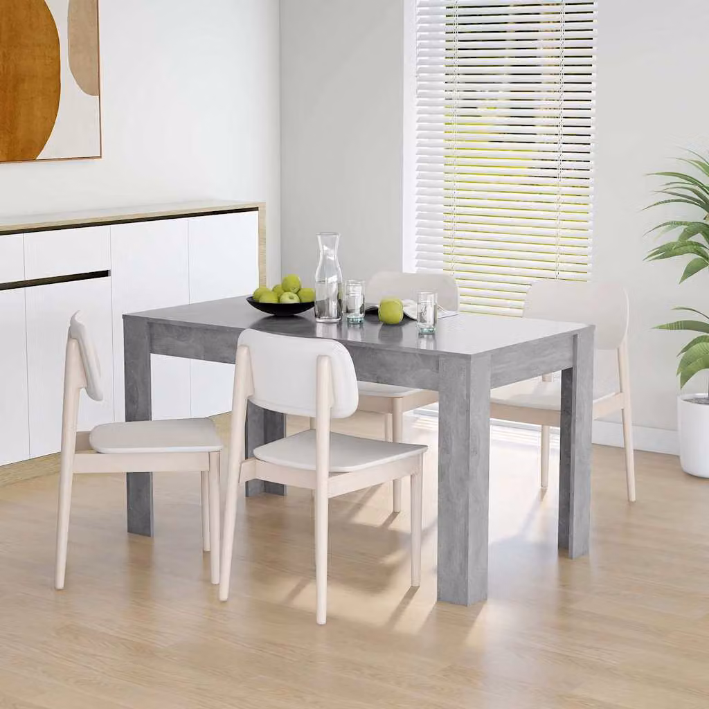 vidaXL Tavolo da Pranzo Moderno in Legno e MDF Grigio Cemento L: 140 cm, P: 74,5 cm, H: 76 cm