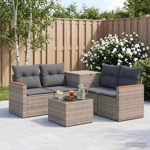 Set di divani 6 pz Grigio e Grigio Scuro 55 x 55 x 37 cm 3447618