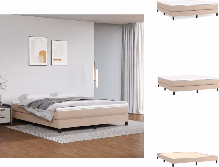 vidaXL Letto a molle insacchettate cappuccino marrone 180x200 cm in Pelle finta - Letti & reti