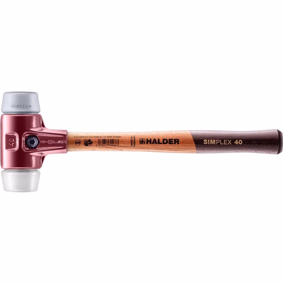 Mazza SIMPLEX soft-face con alloggiamento TE e impugnatura in legno, Ø 40, TPE-mid / superplastica