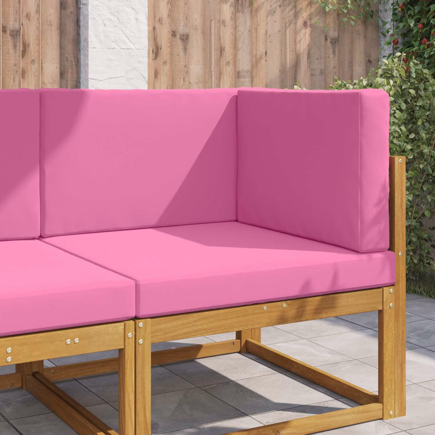 vidaXL Cuscino da divano per esterni in poliestere rosa L 80 cm x P 80 cm