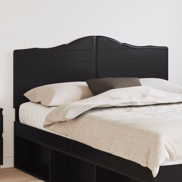 Testiera per letto moderna vidaXL in legno ingegnerizzato rovere nero