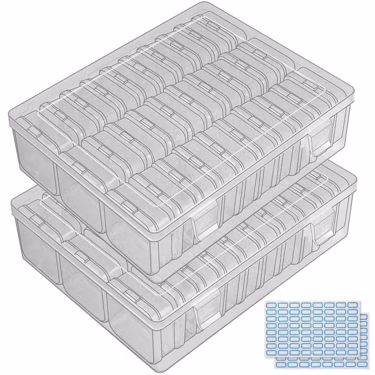 Scatola per la conservazione di perline con 30 scomparti - Mini organizer in plastica con coperchi a ribalta