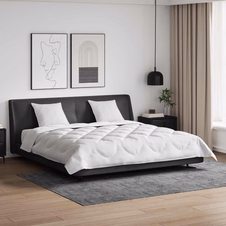 Set di 3 pezzi vidaXL Piumone e Cuscini per tutte le stagioni in Microfibra Bianca L 240 x P 220 cm