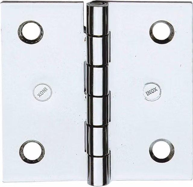 Set di 24 cerniere a libro Aldeghi Luigi in acciaio inox color argento, Art. 850IN, dimensioni 80 x 50 mm