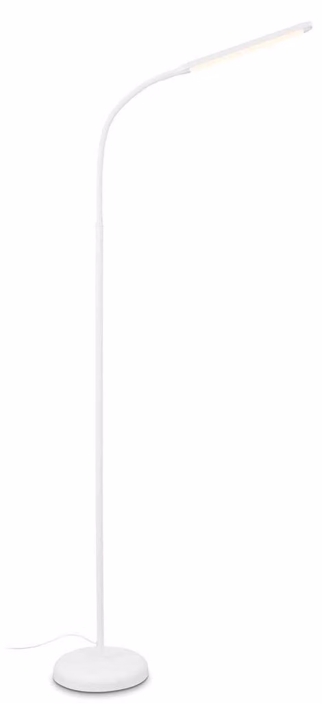 BRILONER PIVAZ Lampada da terra a LED, orientabile, funzione touch, dimmerabile a gradini, bianca, 21 x 126,5 cm