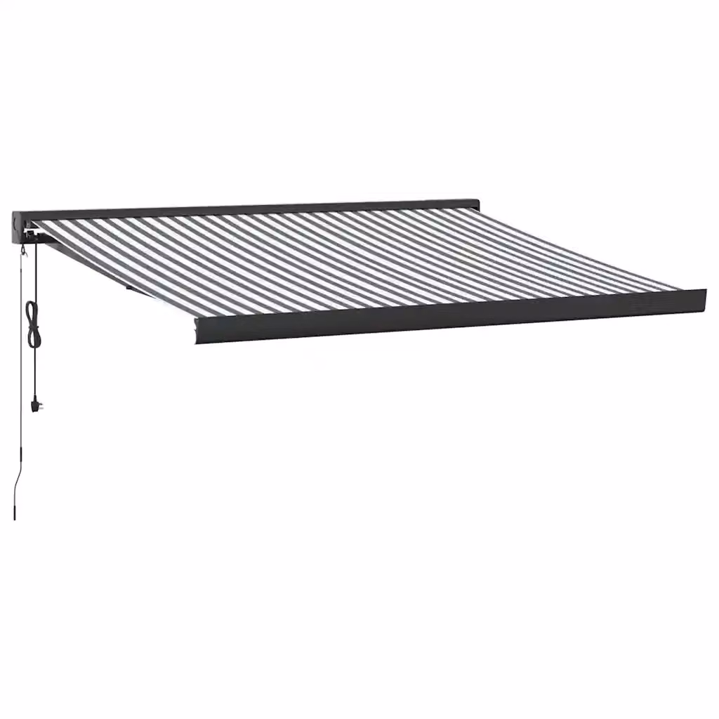 Tenda Retrattile vidaXL Antracite e Bianca in Alluminio e Poliestere L: 350 cm, P: 250 cm – 2